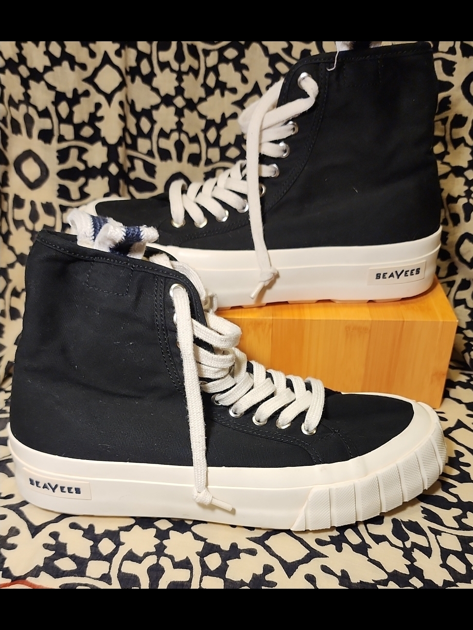 Seavees Black High-Top Canvas Sneakers